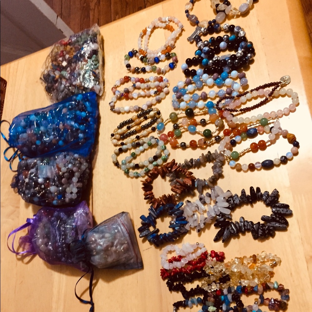 Semi Precious Stone bracelets. Handmade